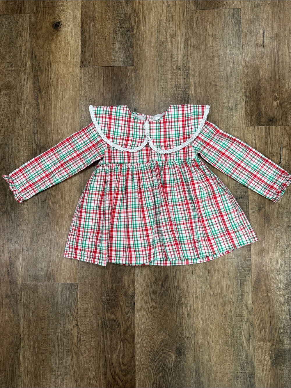 Cecil and Lou,Christmas Plaid Peter Pan Collar Top Holiday